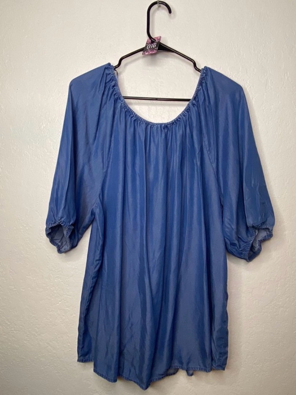 LOFT Blue Gathered Neck Tunic